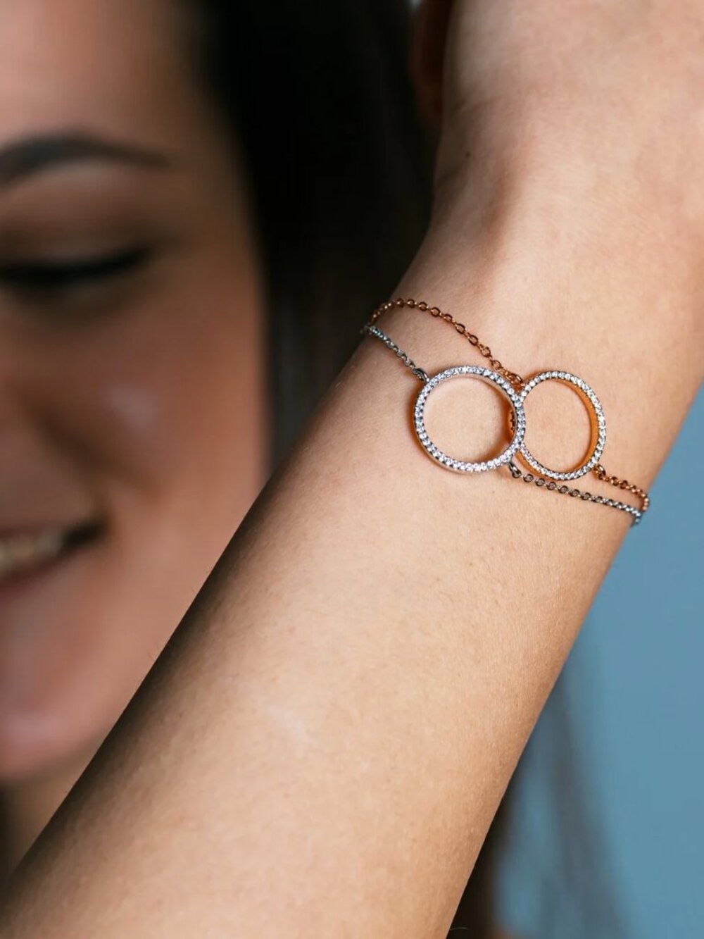e&e London Circle Zirconia Sterling Silver Bracelet